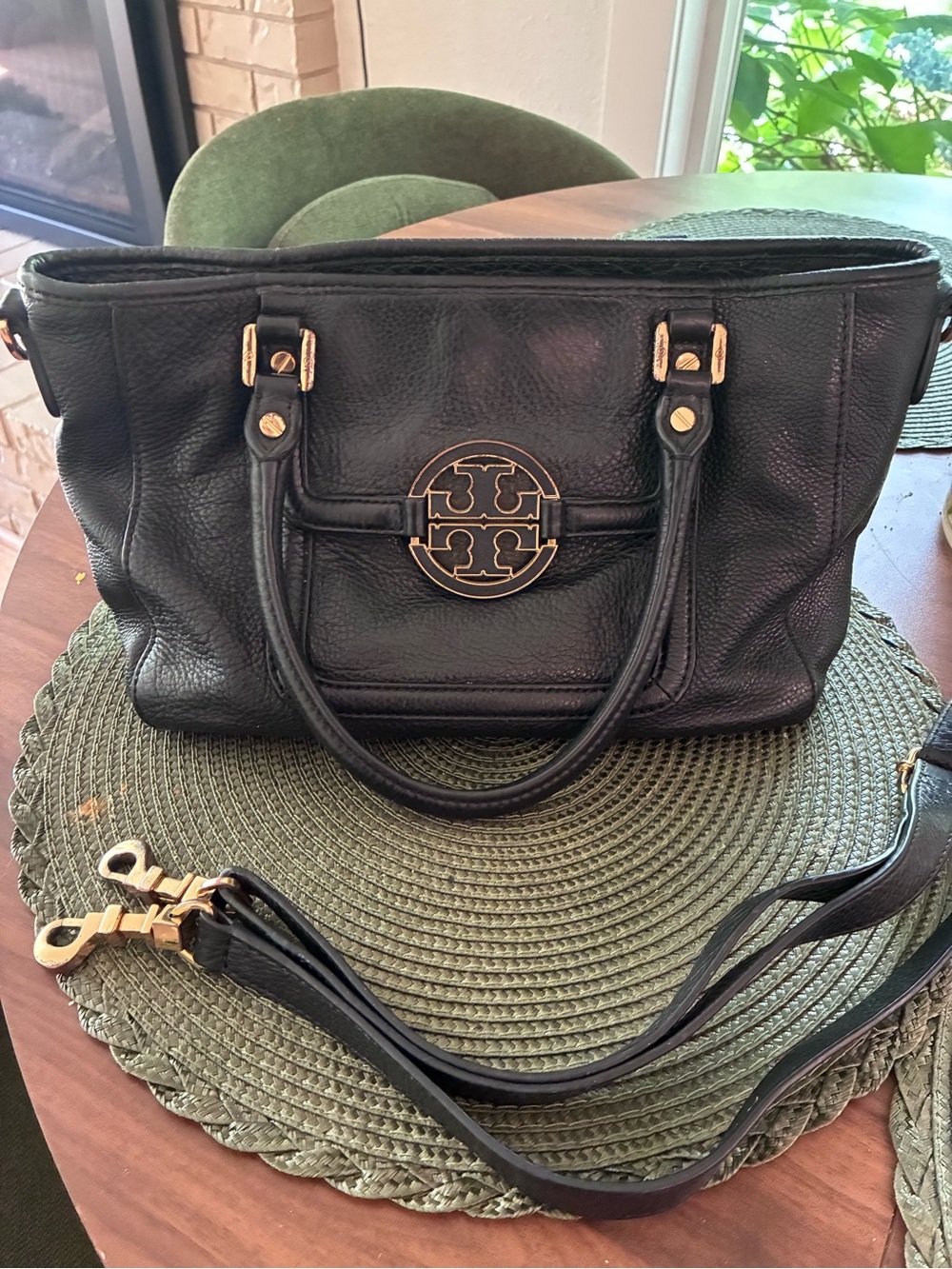 Tory Burch Amanda Black Leather Bag